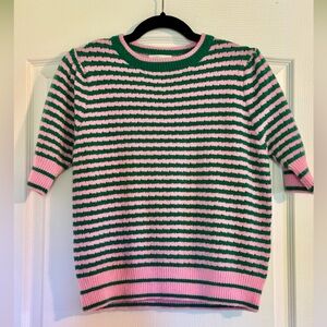 Pink and Green Striped Sweater
